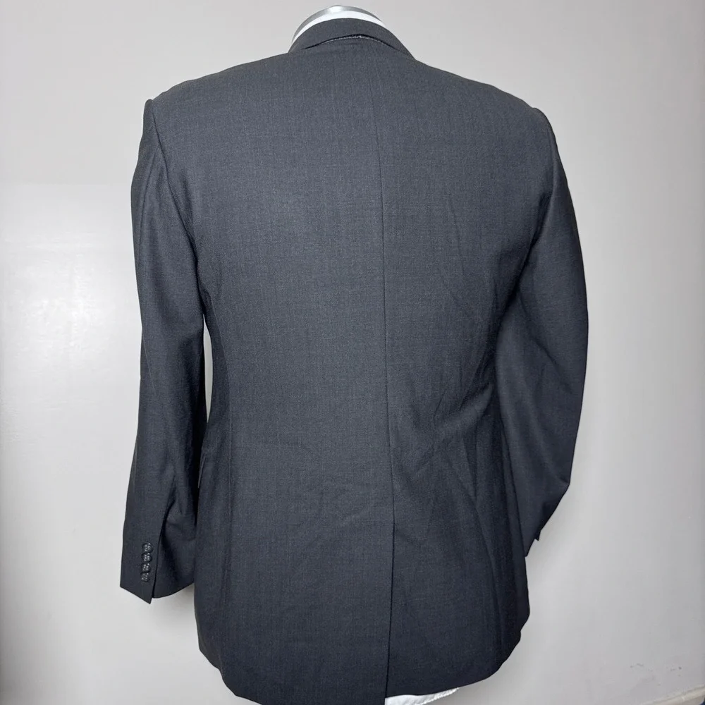 Vintage Brooks Brothers 346 Suit Mens 43R 36x28 Gray Solid Stretch 3-Button‎